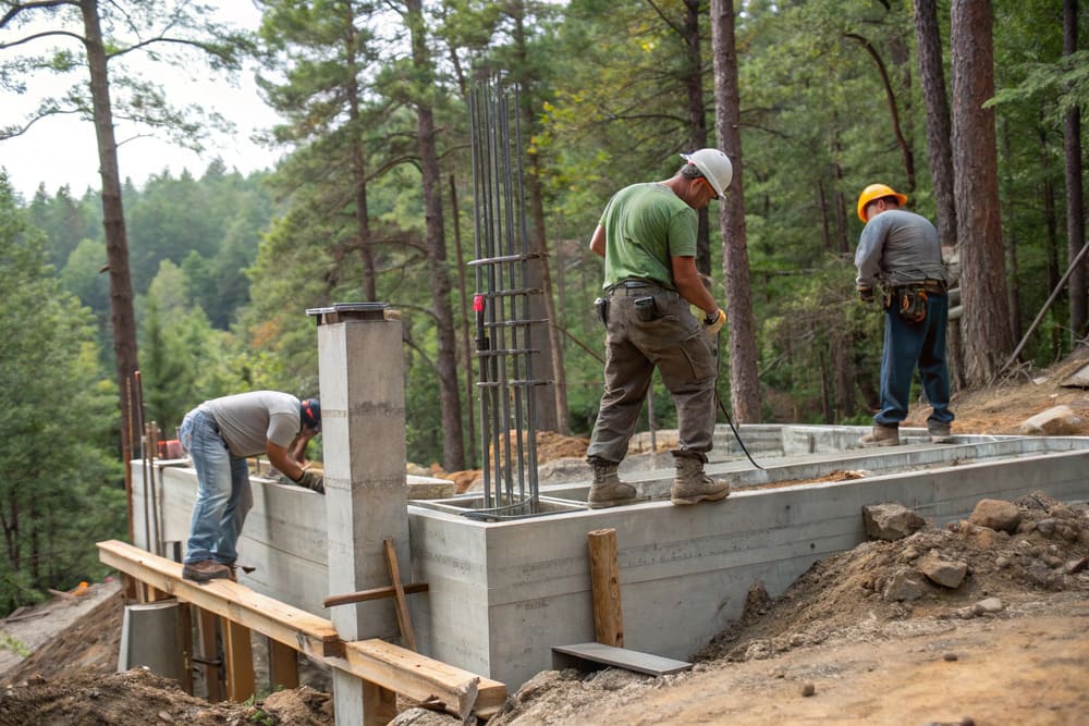 Устройство заглубленного фундамента
