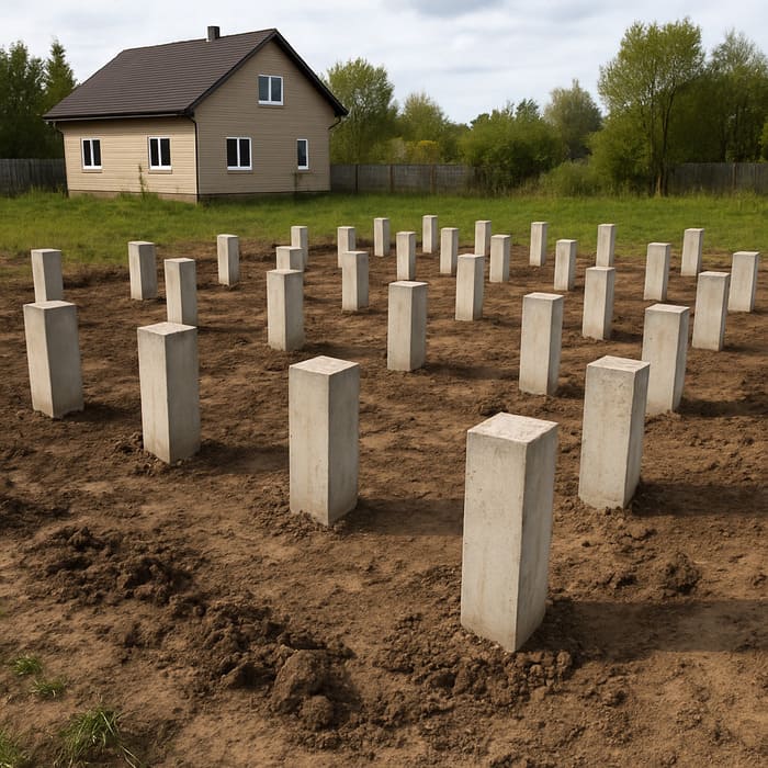 ЖБ сваи для кирпичного коттеджа