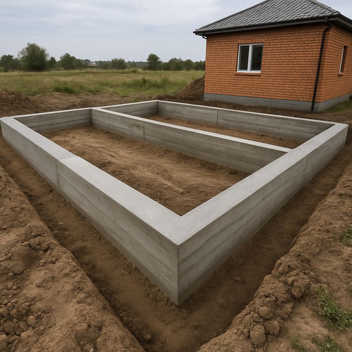 Заглублённая лента для кирпичного дома